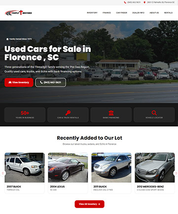 Triple T Motors website built by KGI