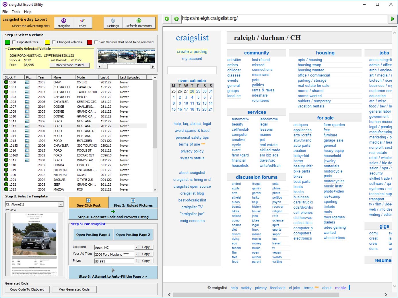 Craigslist Exporter v1.0, 2009