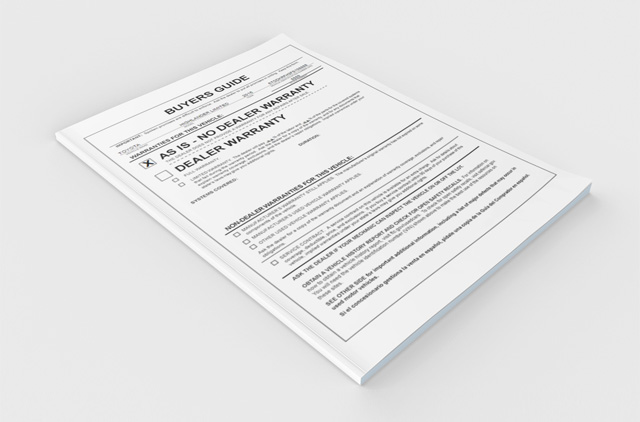 A printed Buyers Guide form from the KGI DMS