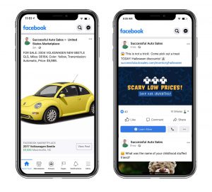 facebook business page posting car for sale