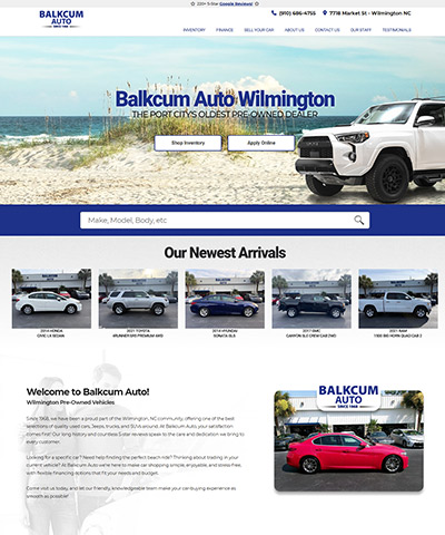 Balkcum Auto website built by KGI