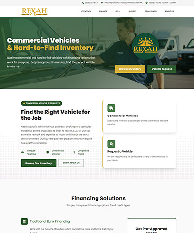 Rexyah LLC website built by KGI