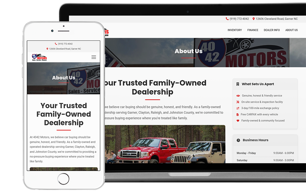 SuccessfulAutoSales.com showing on desktop and phone